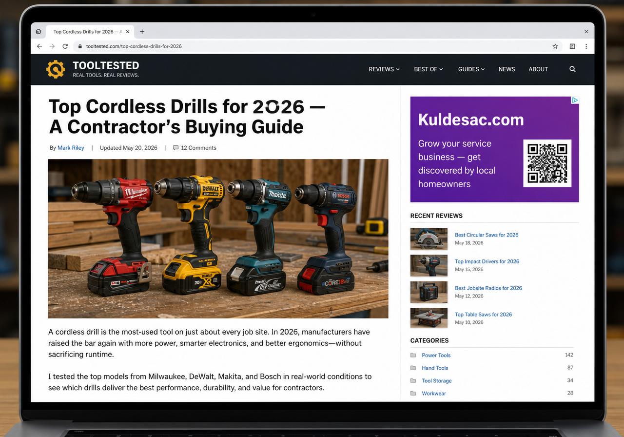 Kuldesac display banner running on a home improvement blog